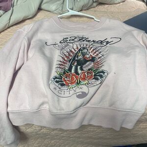 Ed Hardy Pink Graphic Women's Sweater